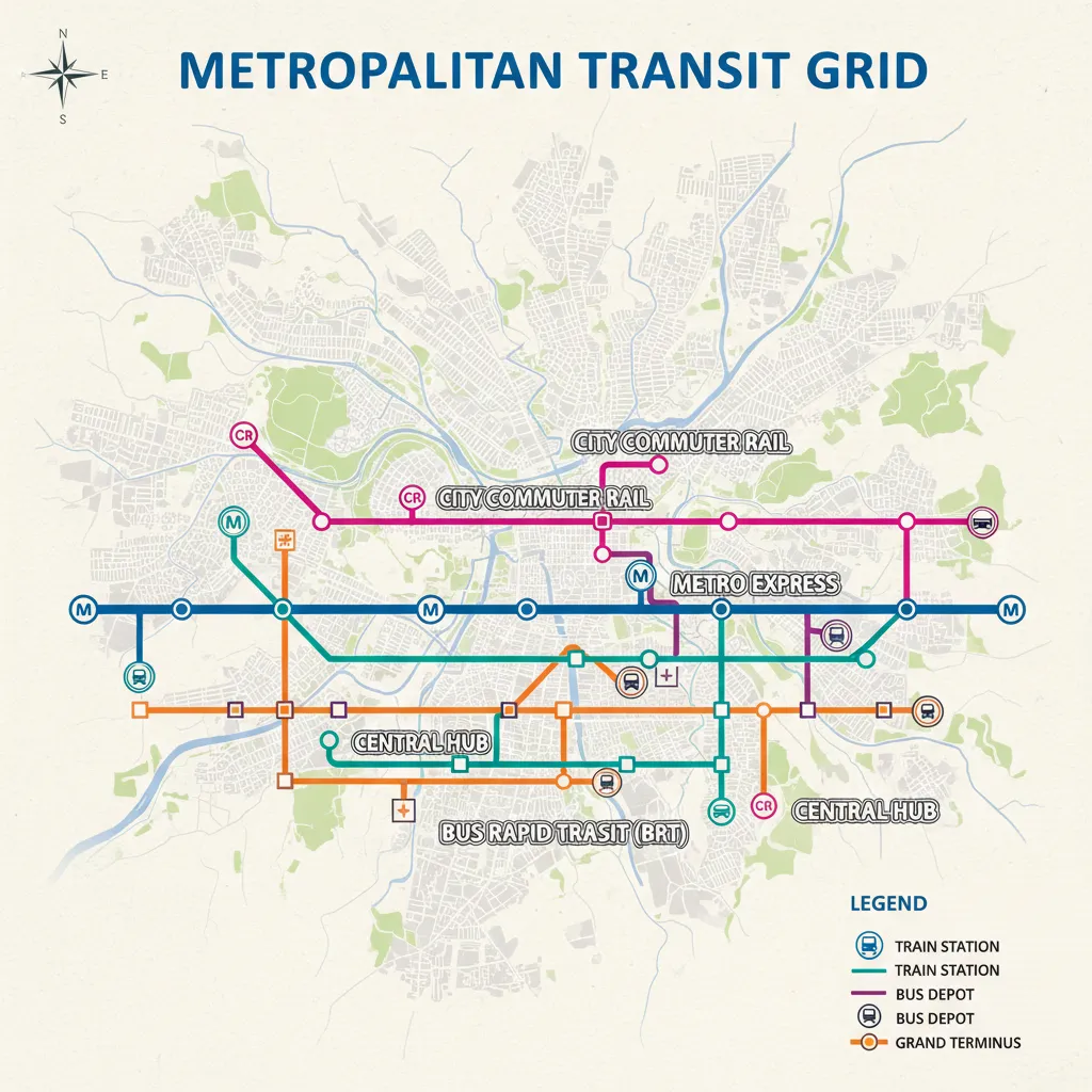 City transportation network map